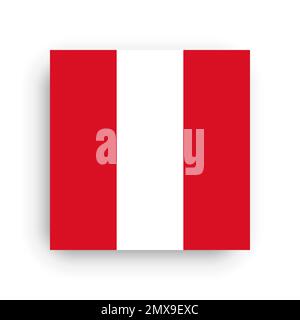 Square vector flag of Peru Stock Vector