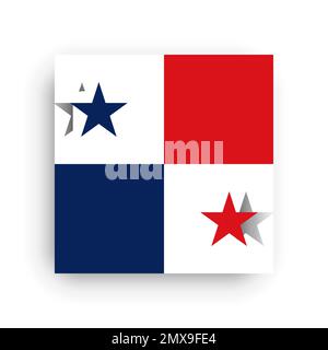 Square vector flag of Panama Stock Vector