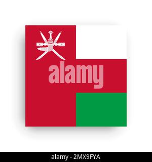 Square vector flag of Oman Stock Vector