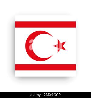 Square vector flag of Northern Cyprus Stock Vector