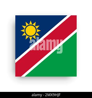 Square vector flag of Namibia Stock Vector