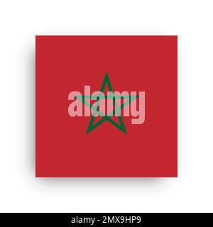 Square vector flag of Morocco Stock Vector