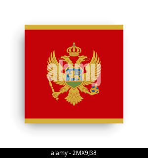 Square vector flag of Montenegro Stock Vector