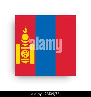 Square vector flag of Mongolia Stock Vector