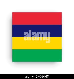 Square vector flag of Mauritius Stock Vector