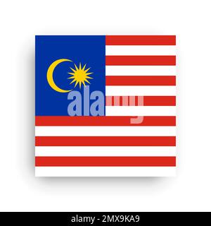 Square vector flag of Malaysia Stock Vector