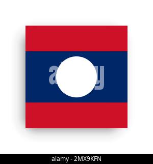 Square vector flag of Laos Stock Vector