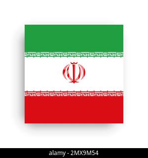 Square vector flag of Iran Stock Vector