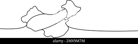 China silhouette one line continuous drawing. China country silhouette continuous one line illustration. Vector minimalist linear illustration. Stock Vector