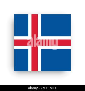 Square vector flag of Iceland Stock Vector