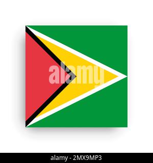 Square vector flag of Guyana Stock Vector