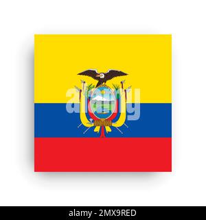 Square vector flag of Ecuador Stock Vector