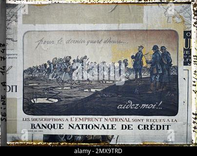 Paris, France displays national loan, national credit bank , Stock Photo