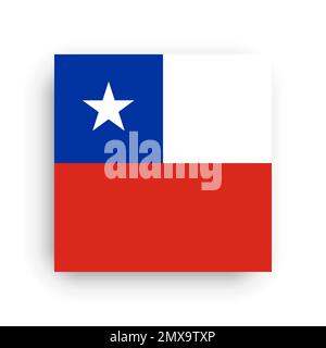 Square vector flag of Chile Stock Vector