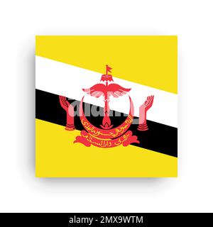 Square vector flag of Brunei Stock Vector