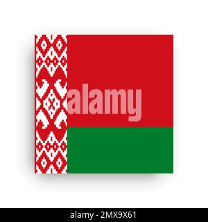 Square vector flag of Belarus Stock Vector