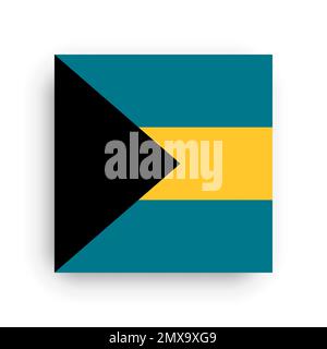 Square vector flag of Bahamas Stock Vector