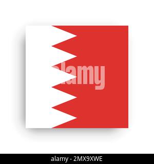 Square vector flag of Bahrain Stock Vector