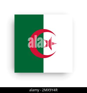 Square vector flag of Algeria Stock Vector