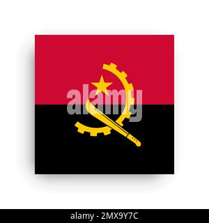 Square vector flag of Angola Stock Vector