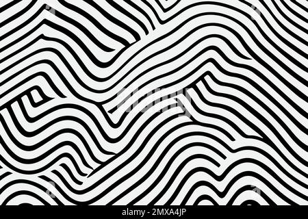 Seamless pattern with hand drawn wavy lines, editable EPS vector format Stock Vector