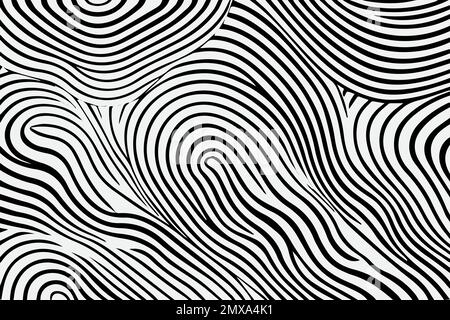 Seamless pattern with hand drawn wavy lines, editable EPS vector format Stock Vector