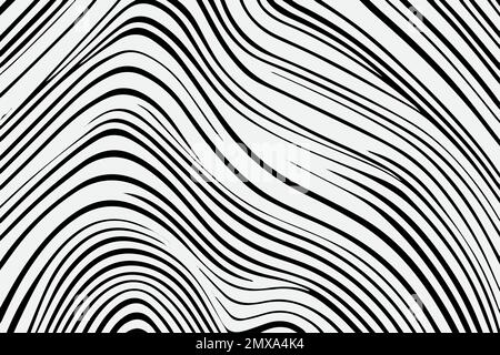 Seamless pattern with hand drawn wavy lines, editable EPS vector format Stock Vector