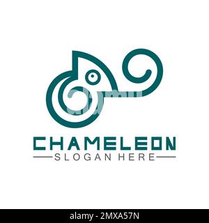 Chameleon logo design template. Vector illustration Stock Vector
