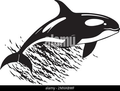 Orca Killer Whale Monochrome Logo Stock Vector Image & Art - Alamy
