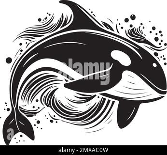 Orca Killer Whale Monochrome Logo Stock Vector Image & Art - Alamy