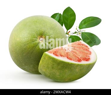 Grape fruit or Pomelo fruit isolated on white background Stock Photo