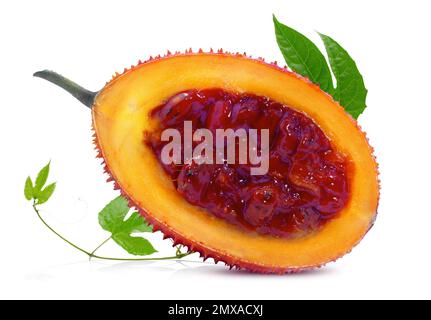 Gac fruit or Fresh baby jackfruit isolated on white background Stock Photo