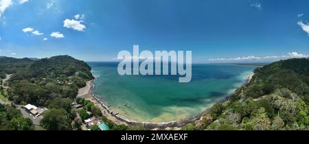 Aerial View of the Tarcoles Bay and the Ocean in Costa Rica near Jaco and Puntarenas Stock Photo