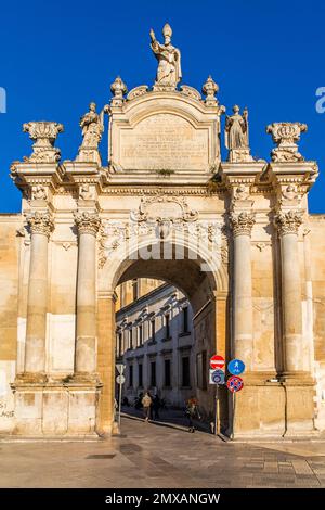 Porta Rudiae City Gate, Lecce, Puglia, Lecce, Puglia, Italy Stock Photo