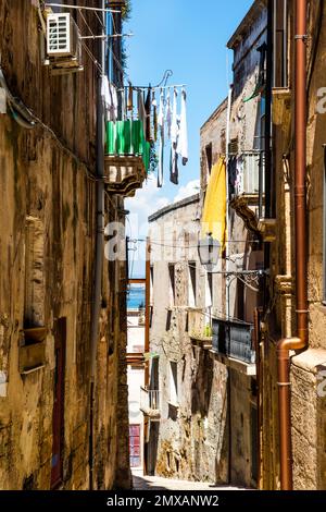 Alleys in the old town, Taranto, Puglia, Taranto, Puglia, Italy Stock Photo