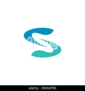 S Circle Logo Design Simple Stock Vector