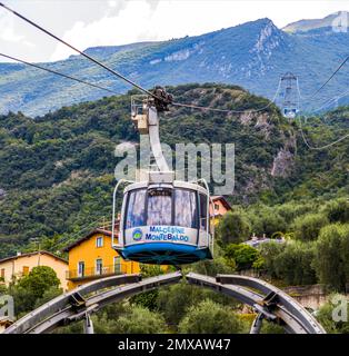Cable car from Malcesine to Monte Baldo, Lake Garda, Italy, Malcesine, Lake Garda, Italy Stock Photo