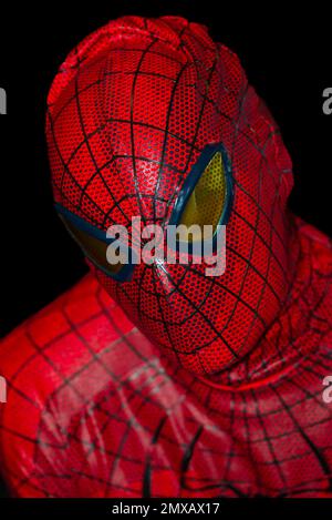 Spiderman, studio photography with black background Stock Photo