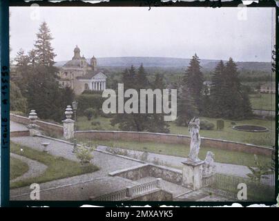 Entre Castelfranco et Asolo, Italie Panorama Pris Depuis La Villa Barabro , 1918 - Italy - Fernand Cuville - (March -August) Stock Photo