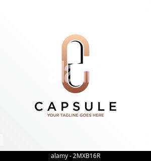 Letter or word C font like capsule image graphic icon logo design abstract concept vector stock. Can be used as a symbol related to medicine initial Stock Vector