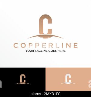 unique Letter or word C with Water shadow image graphic icon logo design abstract concept vector stock symbol associated with initial. Stock Vector