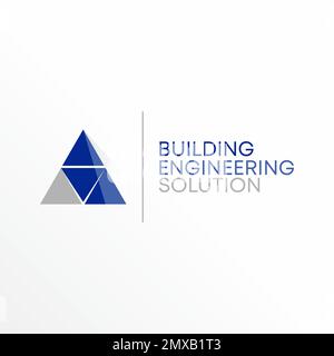 simple 4 Triangles with cutting Building image graphic icon logo design abstract concept vector stock. Can be used as a symbol related to property. Stock Vector