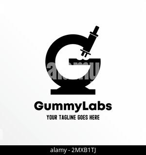 Letter or word G in Microscope image graphic icon logo design abstract concept vector stock. Can be used as a symbol related to laboratory or initial Stock Vector
