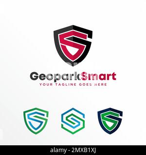 Letter or word GS or SG font in Shield or Guard image graphic icon logo design abstract concept vector stock symbol associated with Initial or safety. Stock Vector