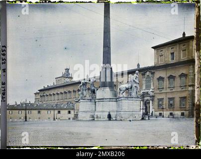Rome, Italy Place du Quirinal and Fontaine , 1921 Cap Martin, Italy, Cap Martin - Auguste Léon (Feb. -April) Stock Photo