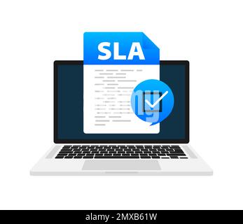SLA - service level agreement document, Contract Form. Stock Vector