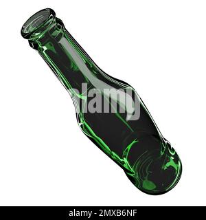 3d illustration of a green glass beer bottle on white isolated background Stock Photo