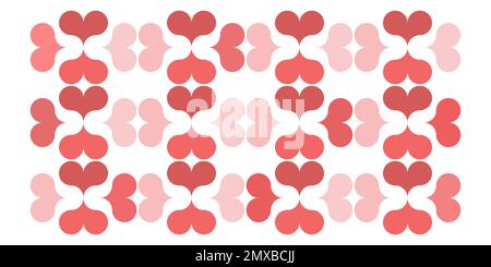 abstract pink red heart shape, geometric pattern texture background, Valentine's day concept Stock Photo