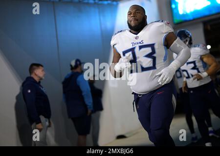 INDIANAPOLIS, IN - OCTOBER 02: Tennessee Titans Nose Tackle Teair Tart (93)  celebrates his