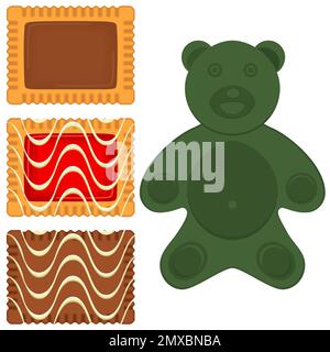 Big set homemade cookie different taste in pastry biscuit, large kit cookie consist of collectible natural tasty food biscuit it pastry accessory, fre Stock Vector